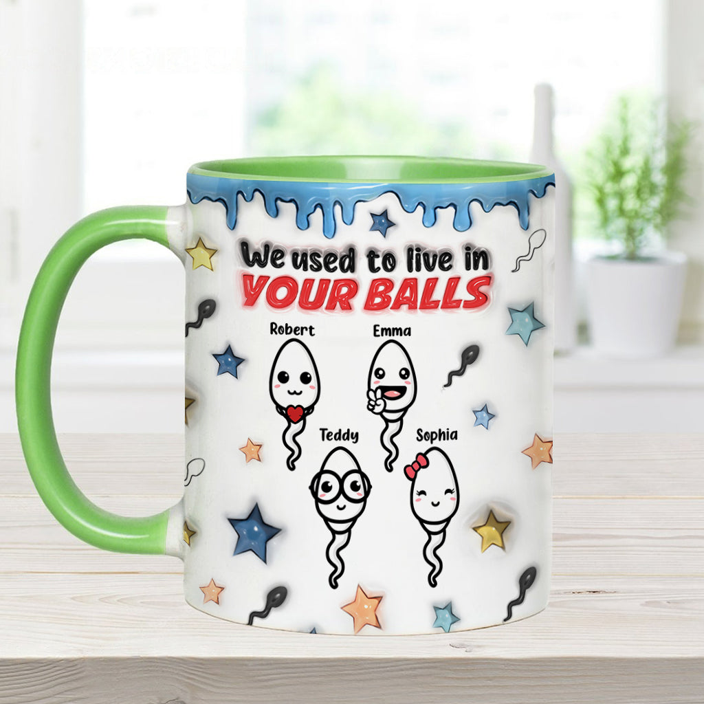On vivait dans tes couilles - Mug personnalisé pour papa
