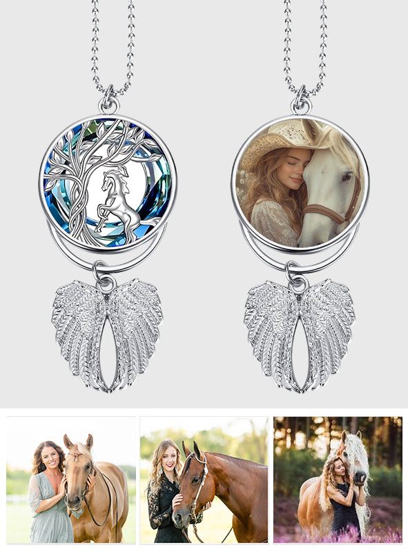 À jamais aimé - Ornement personnalisé en forme d'ailes de cheval