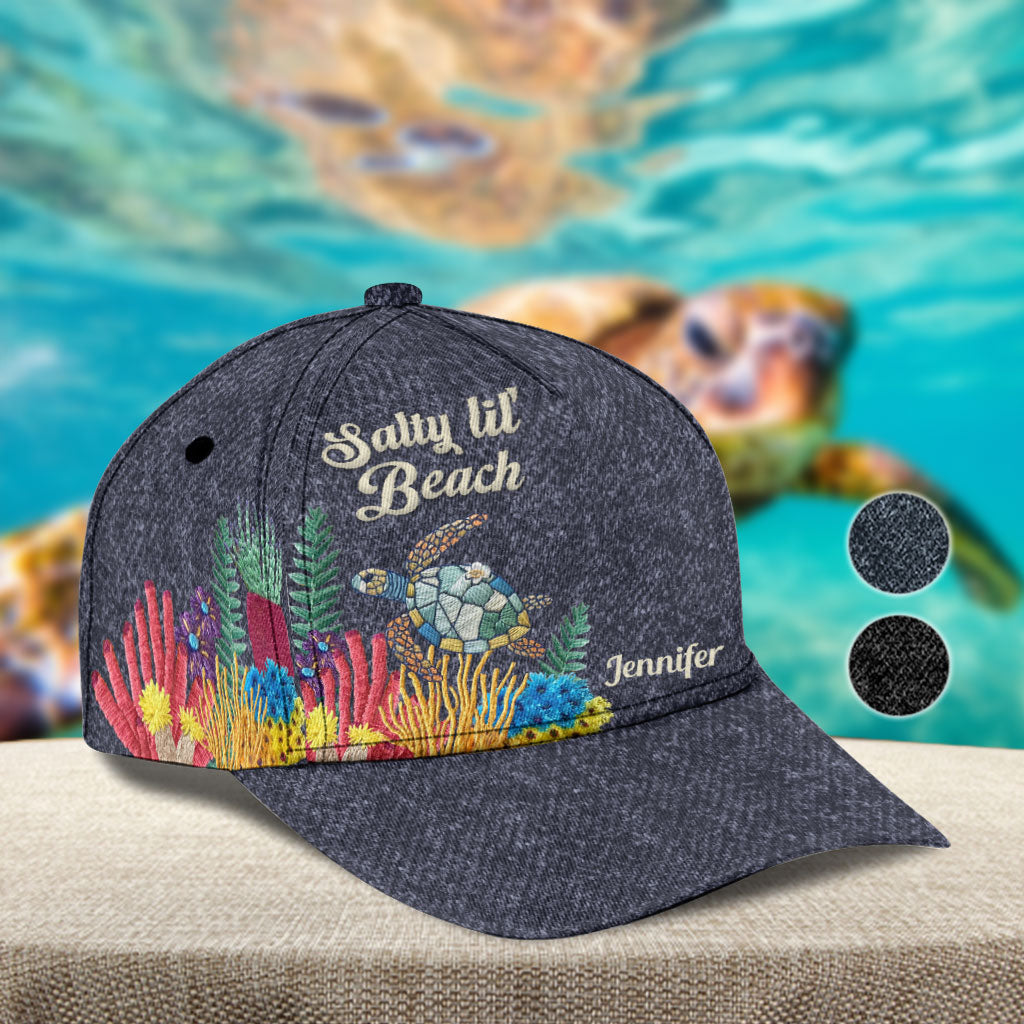 Algues de plage salées - Casquette classique personnalisée Tortue