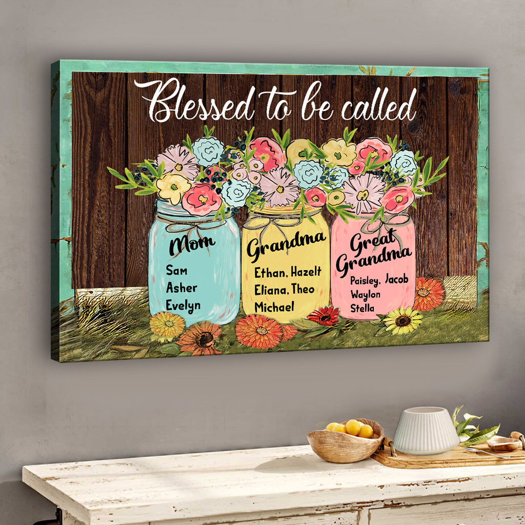 Bénie d'être appelée - Toile et affiche personnalisées pour grand-mère
