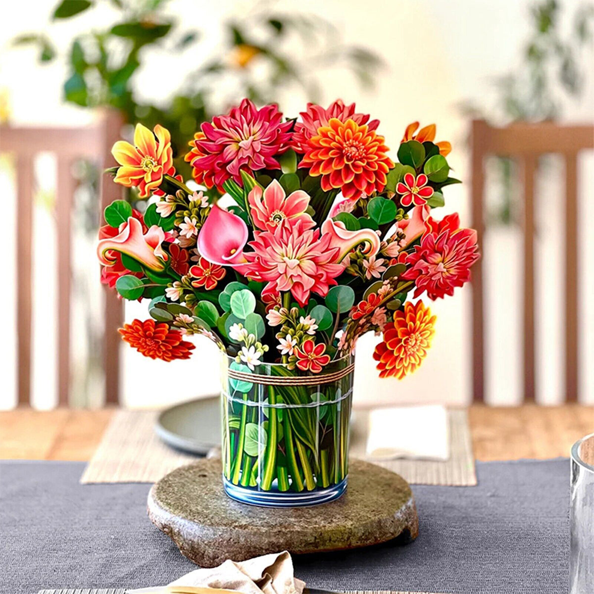 La plus belle fleur pour la plus belle femme - Carte pop-up 3D