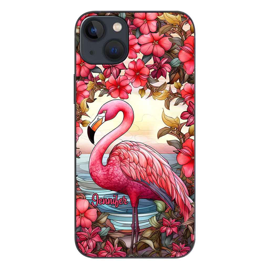 Coque de téléphone personnalisée flamant rose « J’adore les flamants roses »