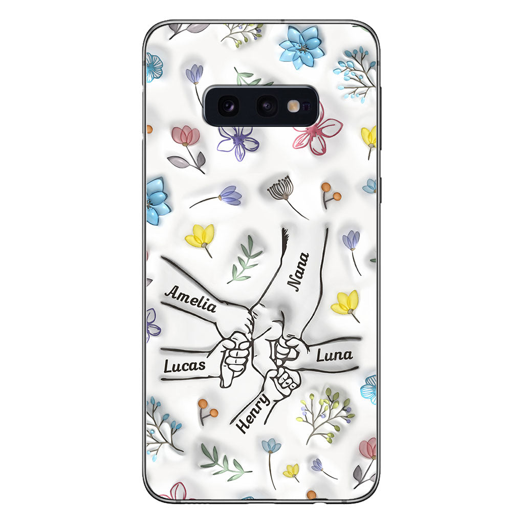 Mamie qui se tient la main - Coque de téléphone personnalisée pour grand-mère