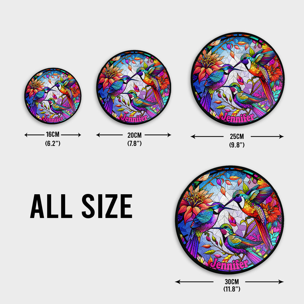 Amoureux des colibris - Attrape-soleil personnalisé en vitrail colibri