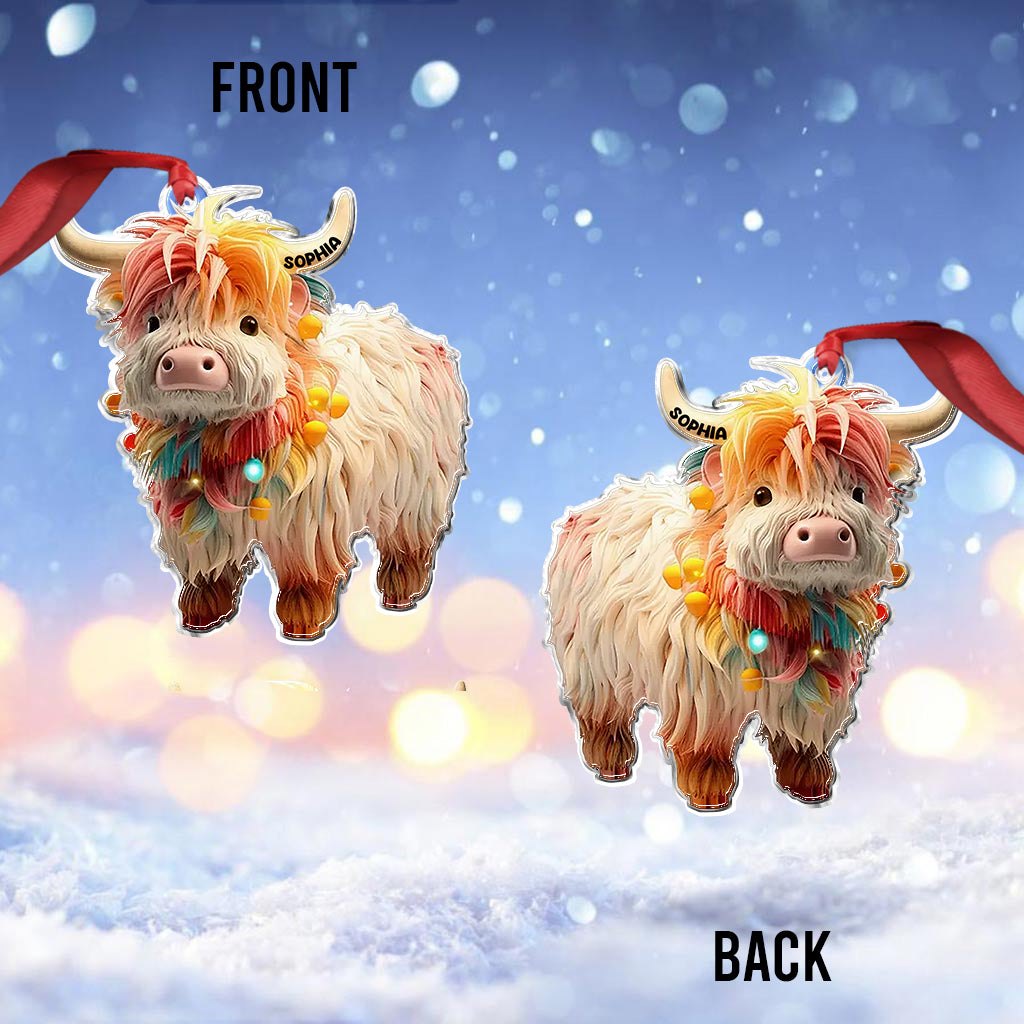 Love Highland Cows - Personalized Custom Shaped Ornament