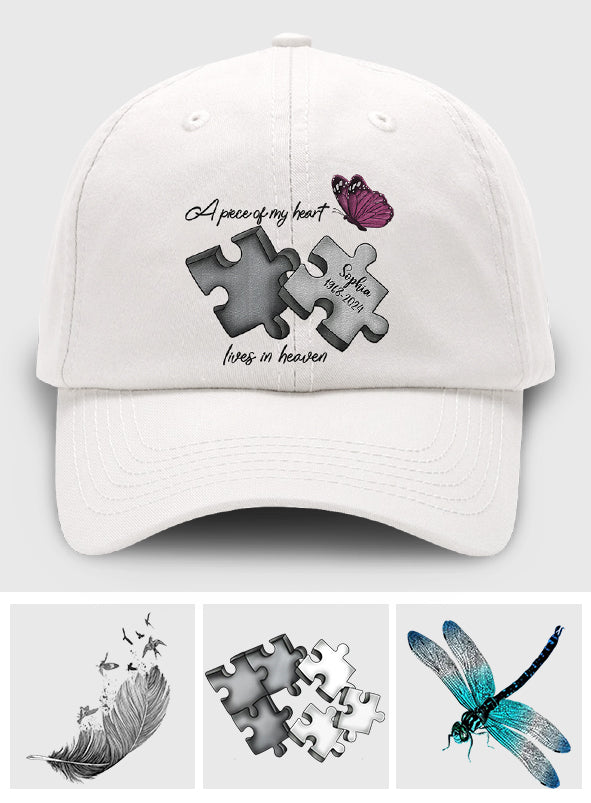 Casquette classique brodée personnalisée en hommage à un papillon libellule et à une plume céleste - Casquette commémorative classique brodée -