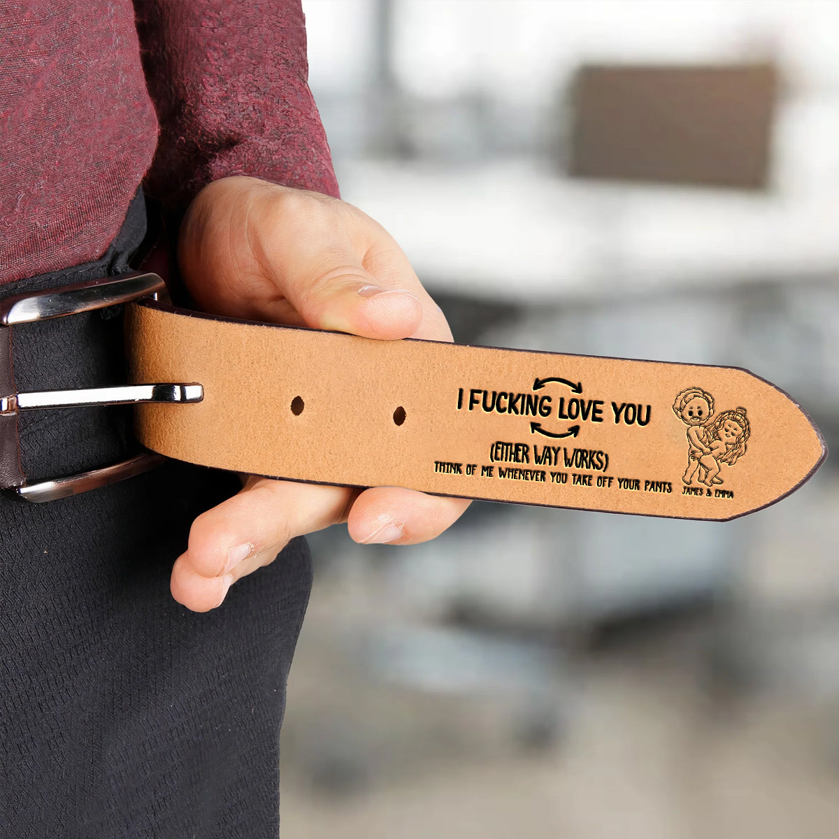 Cher mari/petit ami - Ceinture en cuir personnalisée pour couple