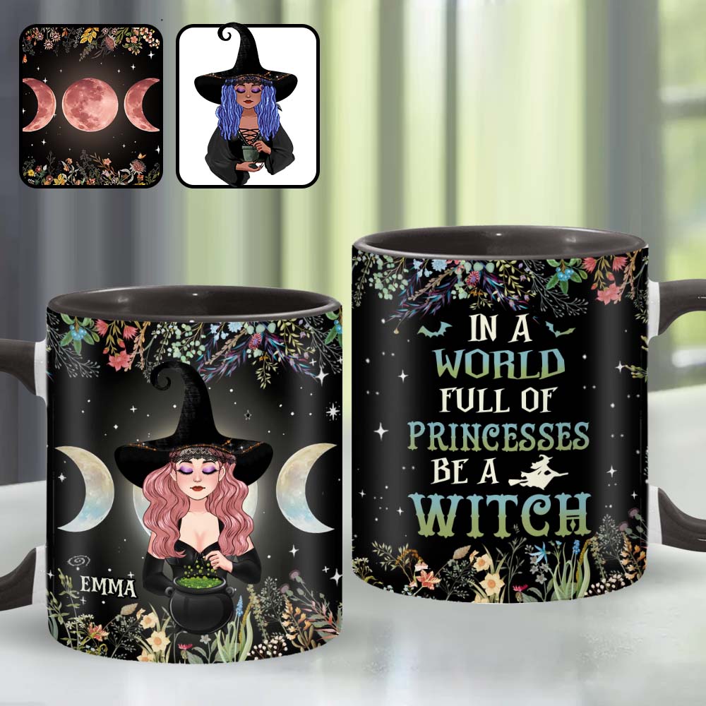 Dans un monde de princesses, soyez une sorcière ! - Mug personnalisé à l'effigie d'une sorcière