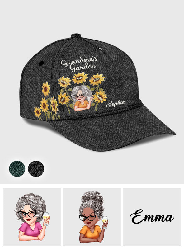 Fleurs sauvages du jardin de grand-mère - Casquette classique personnalisée pour grand-mère