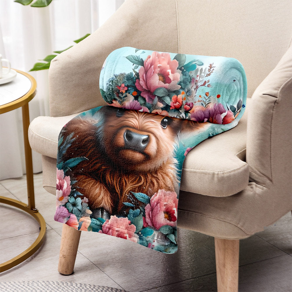 Cute Baby Cow - Personalized Blanket