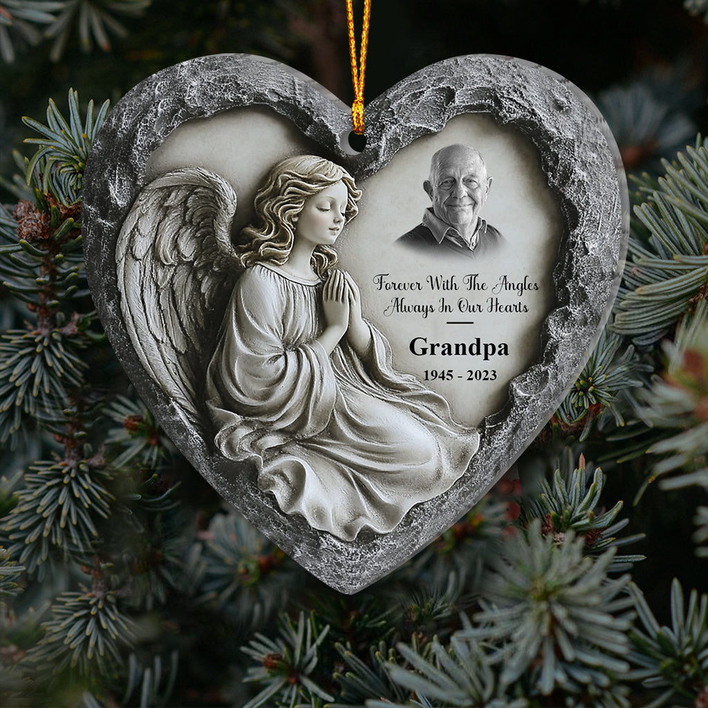 Forever With The Angles, Always In Our Hearts - Personalized Memorial Ornament
