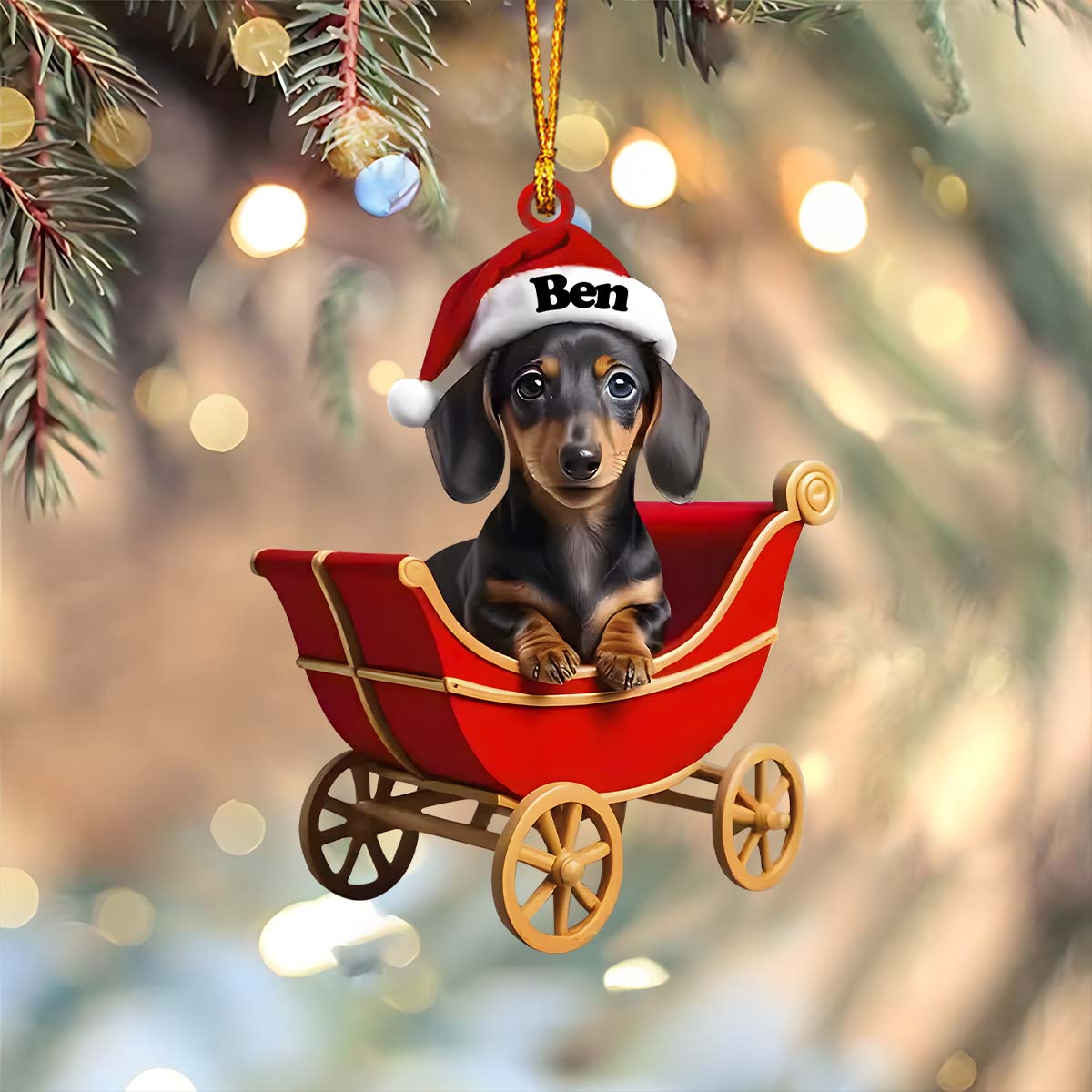Adorable Dachshund - Personalized Dachshund Ornament
