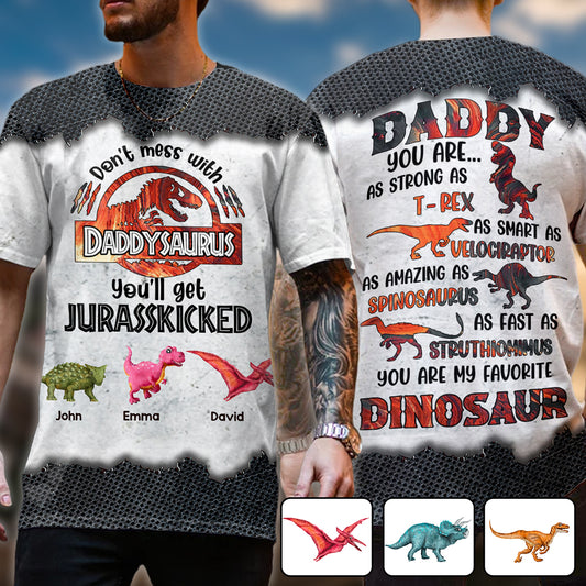 Ne vous frottez pas à Papasaurus - T-shirt personnalisé pour papa
