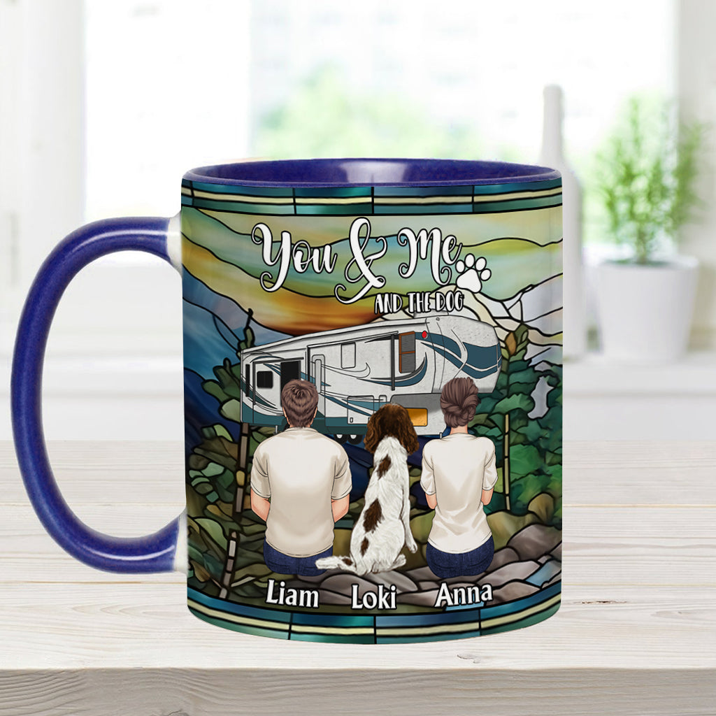 You & Me And The Dogs - Personalized Camping Accent Mug