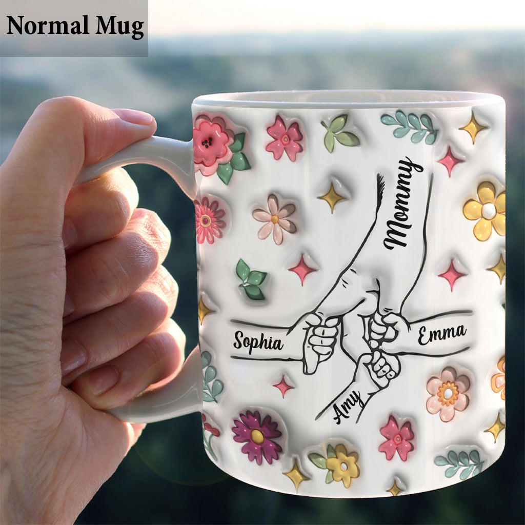 Mug personnalisé « Main dans la main » pour maman