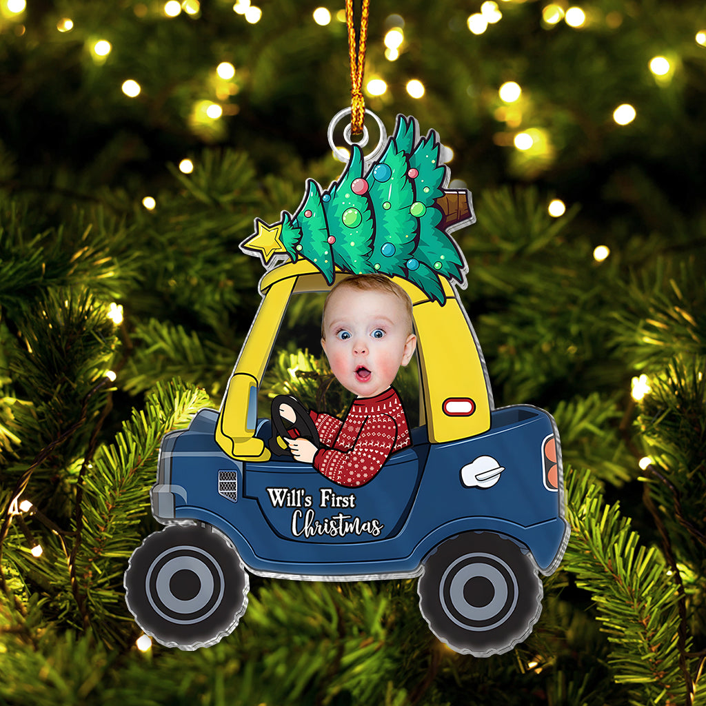 Premier Noël de bébé - Ornement transparent personnalisé pour nouveau-né