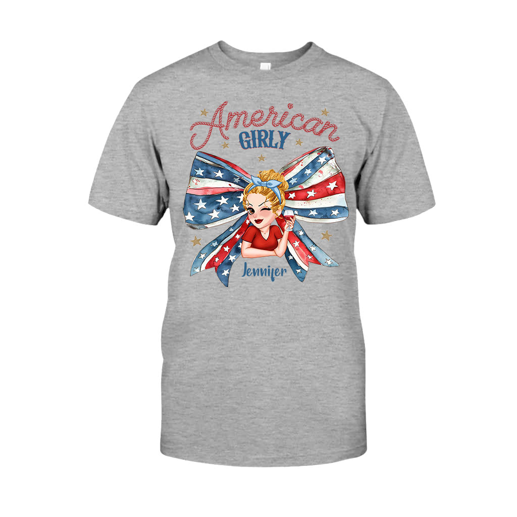 Coquette American Girl - T-shirt et sweat à capuche personnalisés pour la fête nationale américaine (4 juillet).