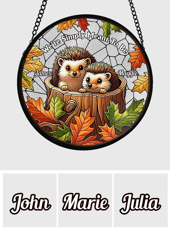 Nous sommes faits l'un pour l'autre - Attrape-soleil en vitrail personnalisé pour couple