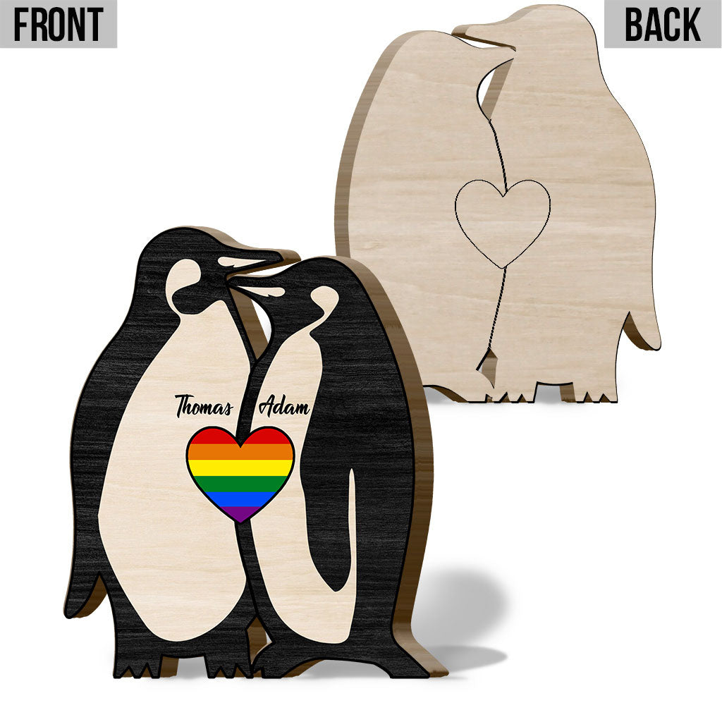 Tu es mon pingouin - Puzzle en bois personnalisé en forme de pingouin, symbole de soutien LGBT