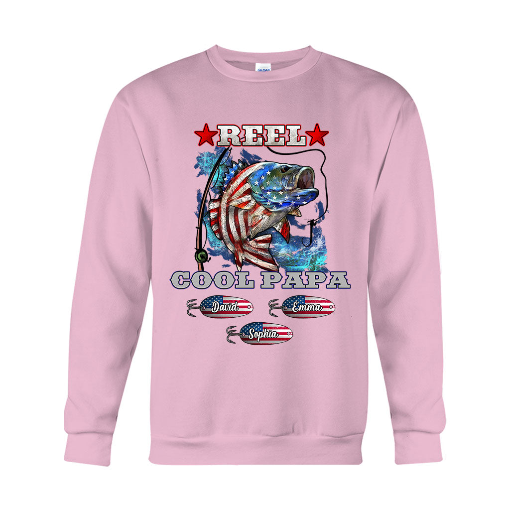 Reel Cool Papa Dad Uncle - Personalized Fishing T-shirt And Hoodie