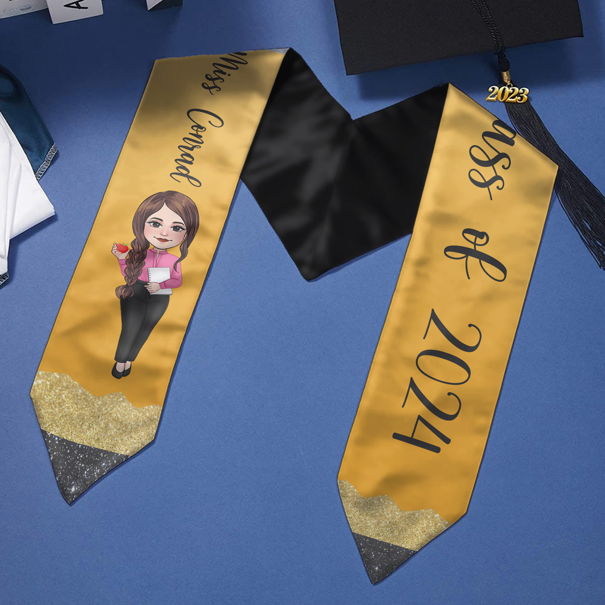 Écharpe de remise de diplôme pour enseignants - Écharpe de remise de diplôme personnalisée pour enseignants 