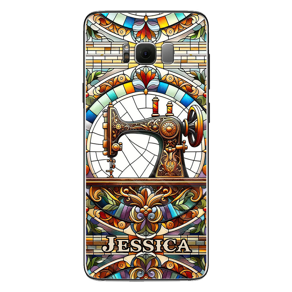 Machine à coudre colorée - Étui de téléphone personnalisé à la machine à coudre