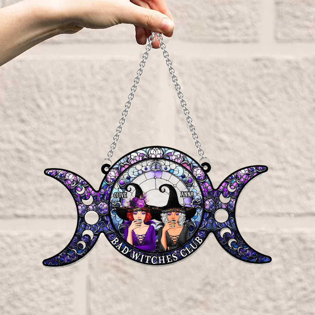 Nous ne sommes pas du sucre et des épices - Ornement attrape-soleil personnalisé à suspendre à la fenêtre, inspiré des sorcières 