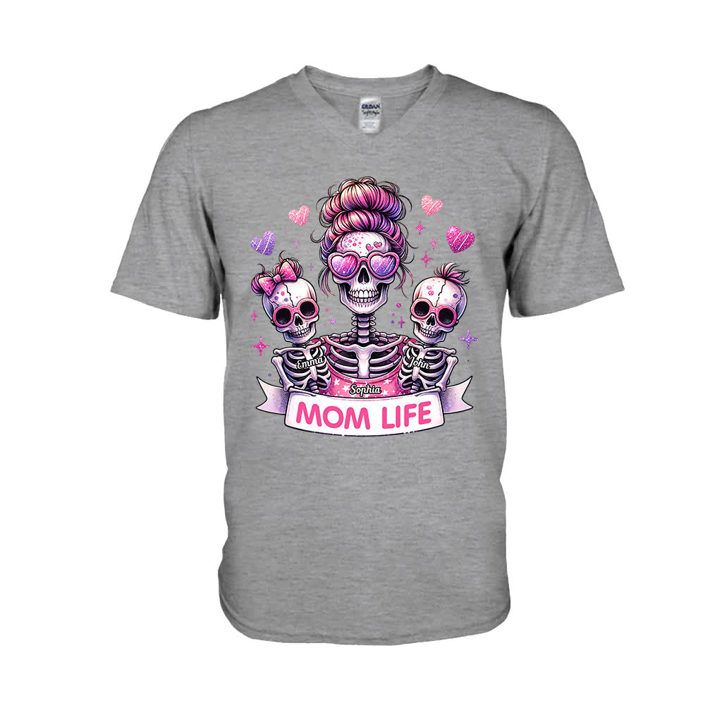 Vie de maman - T-shirt et sweat à capuche personnalisés avec tête de mort
