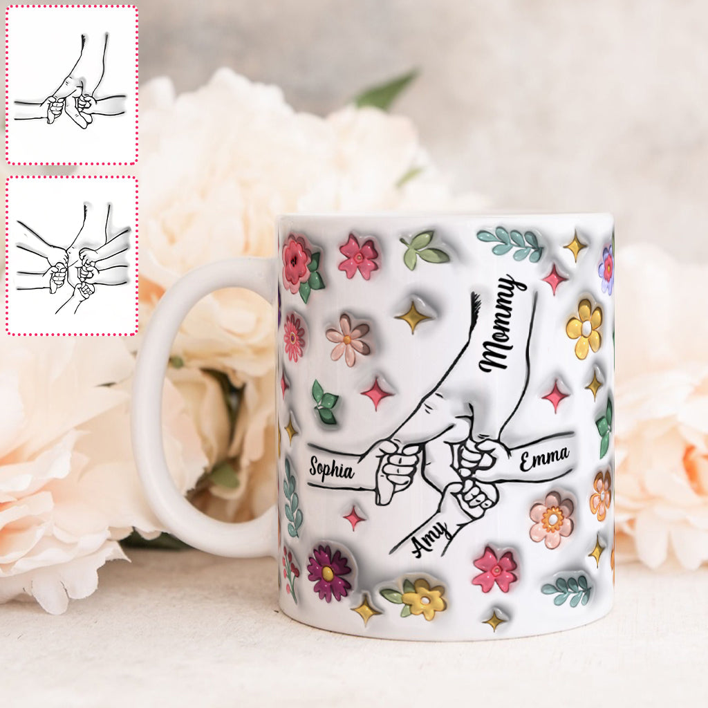 Mug personnalisé « Main dans la main » pour maman