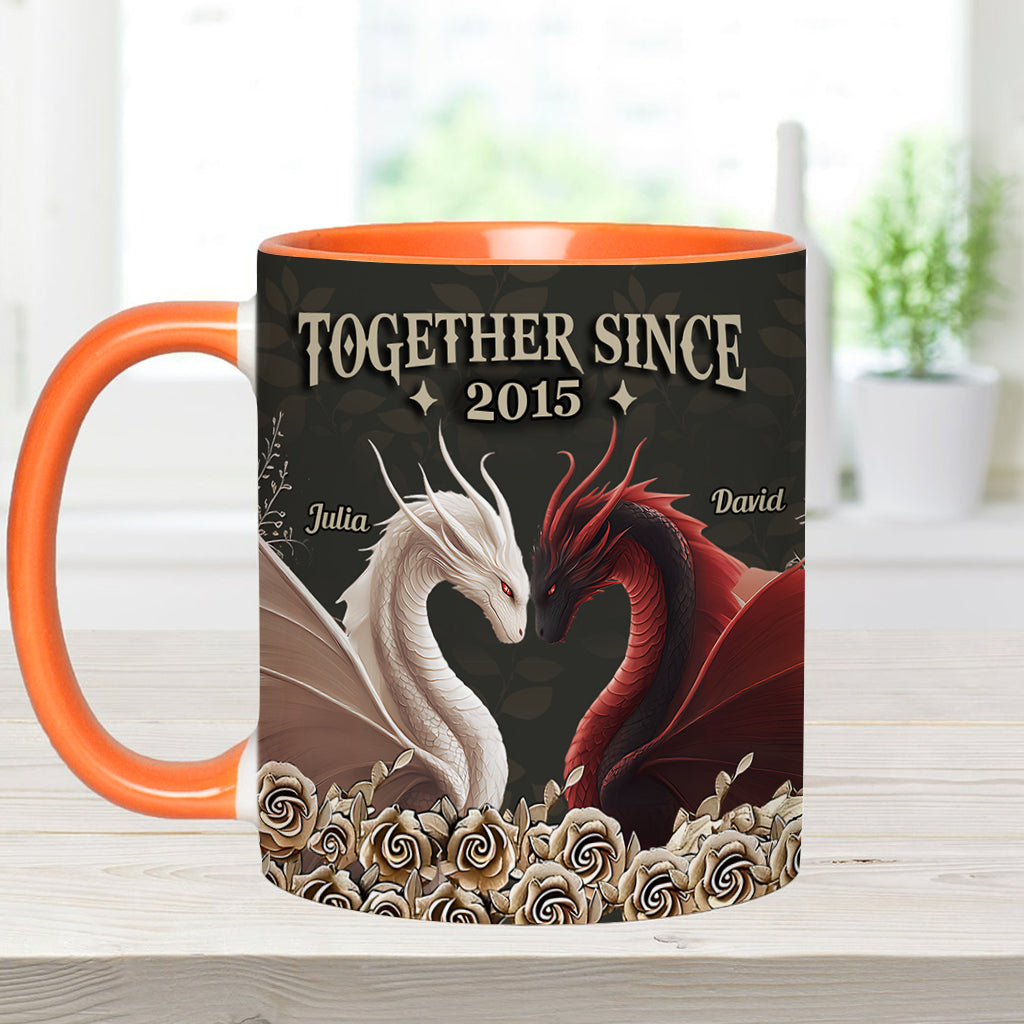 From Our First Kiss - Personalized Dragon Accent Mug