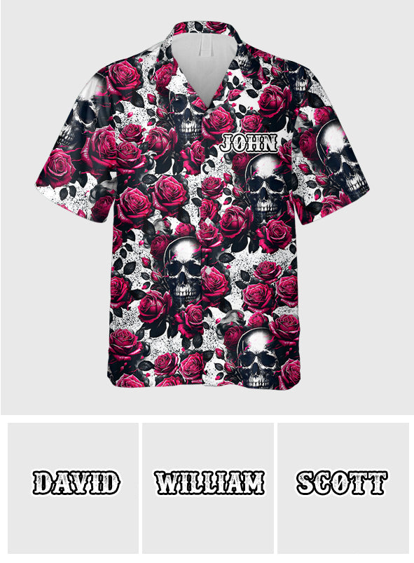 Rose Skull Summer - Personalized Skull Hawaiian Shirt