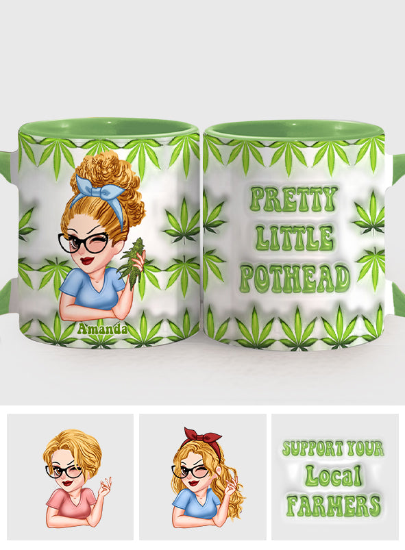 Mug personnalisé « Pretty Little Pothead » avec motif cannabis