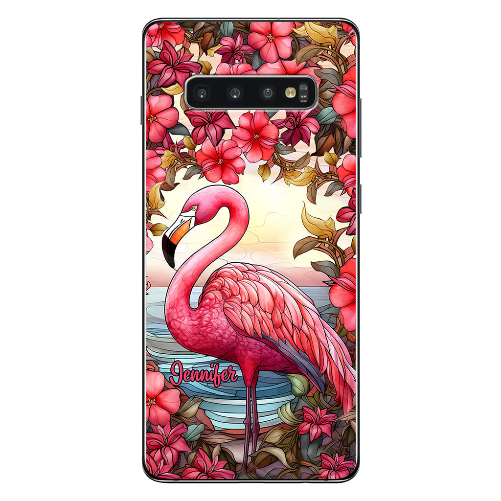 Coque de téléphone personnalisée flamant rose « J’adore les flamants roses »