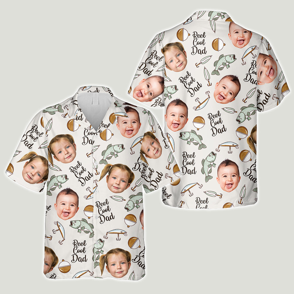 Reel Cool Dad - Personalized Fishing Hawaiian Shirt