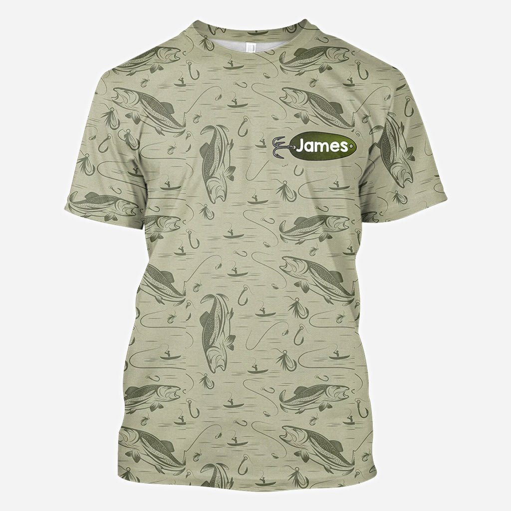 Accro à être papa/grand-père... - T-shirt de pêche personnalisé