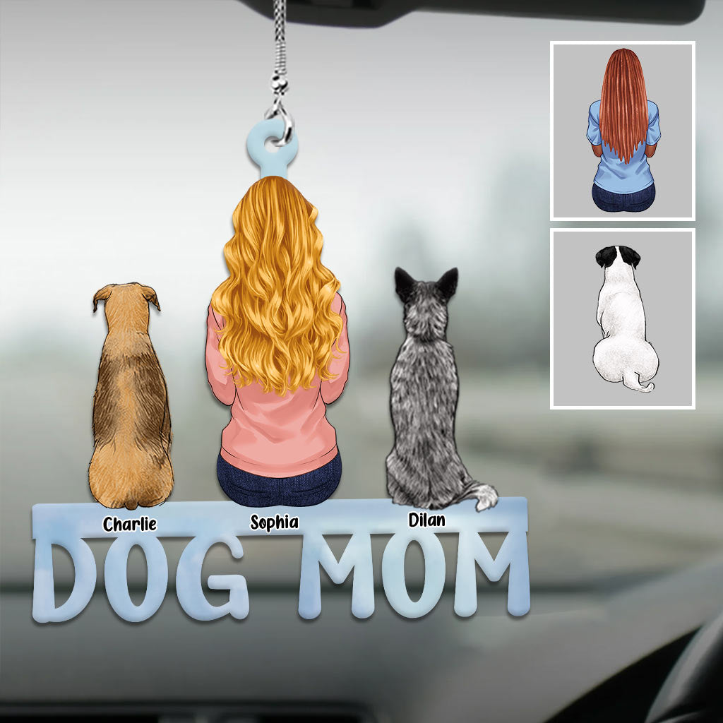 Dog Mom Cat Mom Dog Dad Cat Dad - Personalized Dog Car Ornament