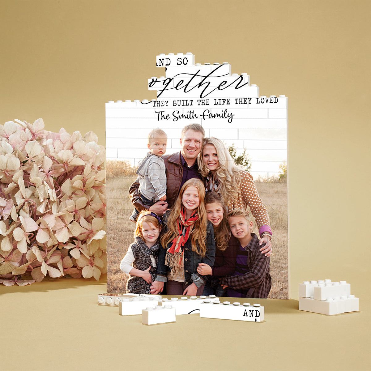 Et ensemble, ils ont construit la vie qu'ils aimaient - Blocs de construction rectangulaires verticaux personnalisés pour la famille
