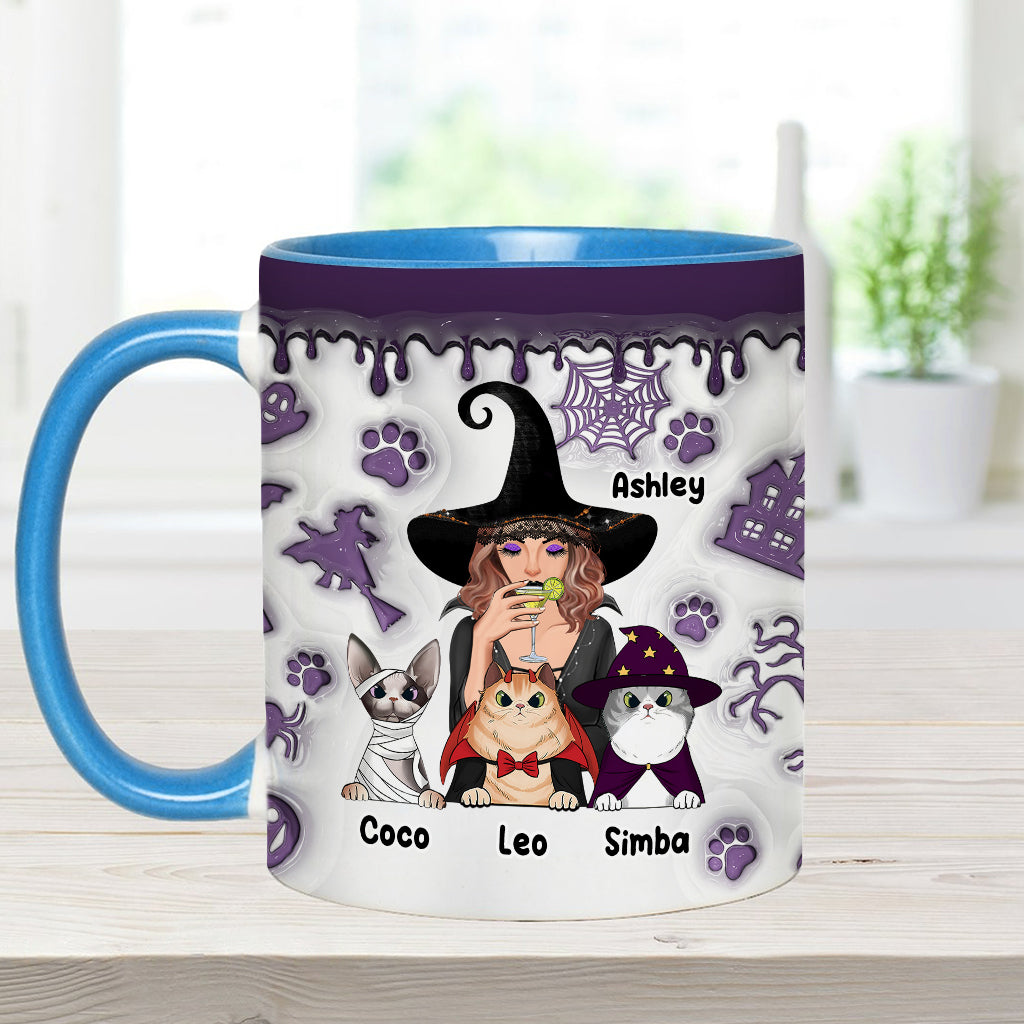 Crazy Cat Witch - Personalized Witch Accent Mug
