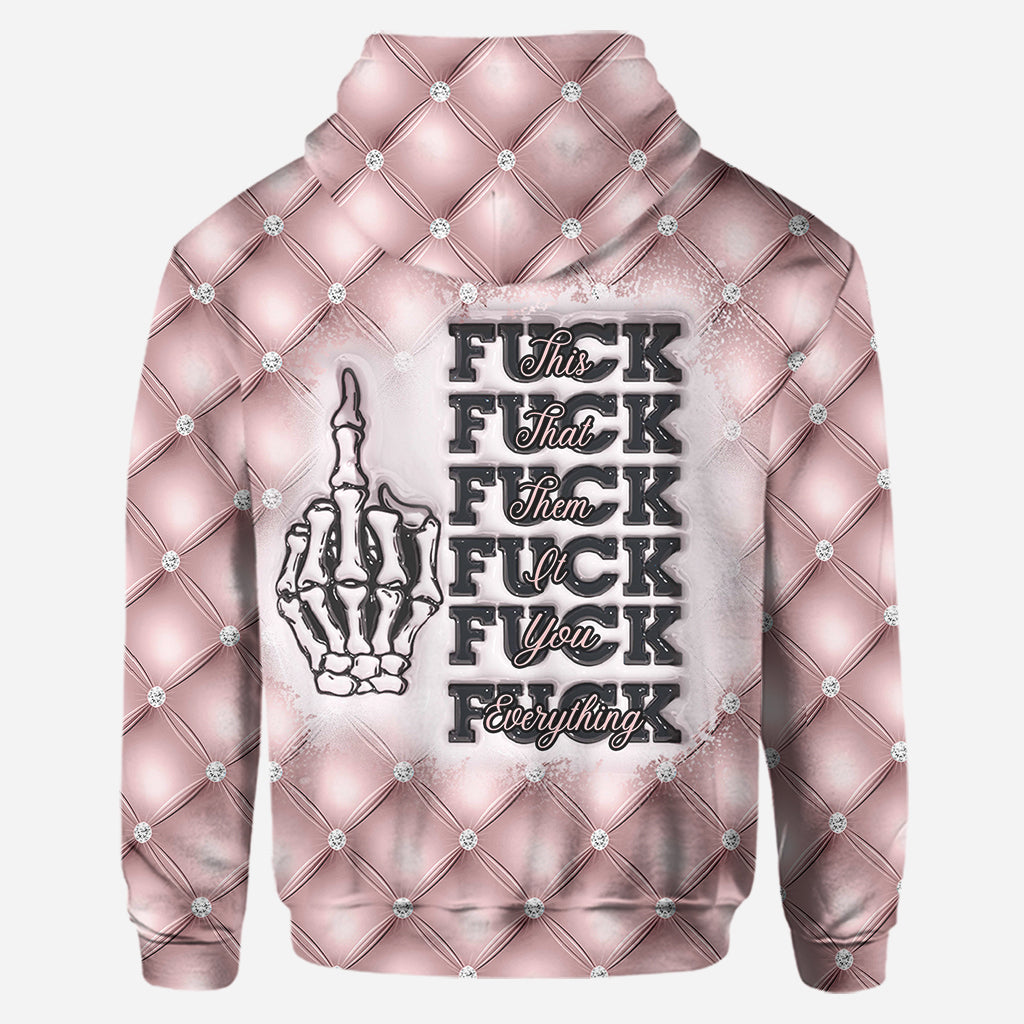 Fck This Fck That Fck You Fck Everything - Sweat à capuche et legging personnalisés tête de mort