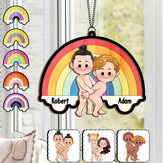 L'amour est l'amour - Attrape-soleil personnalisé à deux couches, symbole de soutien à la communauté LGBT.