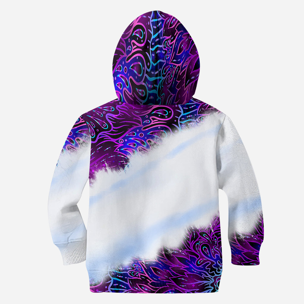 Purple Gradient Psychedelic Leaf - Personalized Weed All Over Shirt