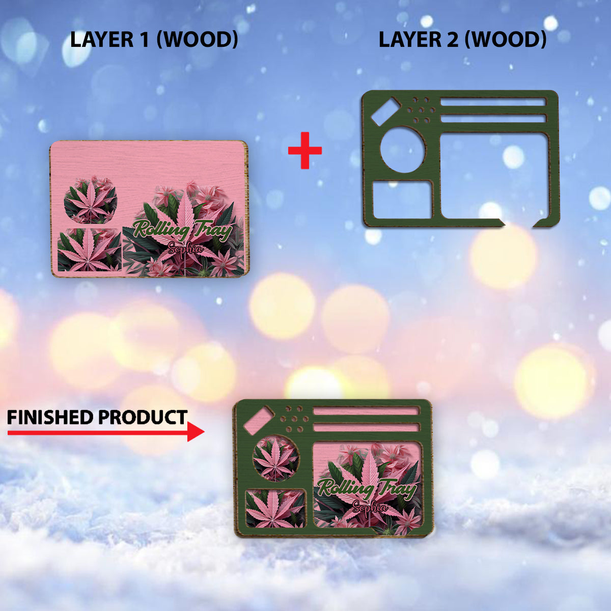 Pink 420 - Personalized Weed 2 Layered Wood Sign / Wood Plaque