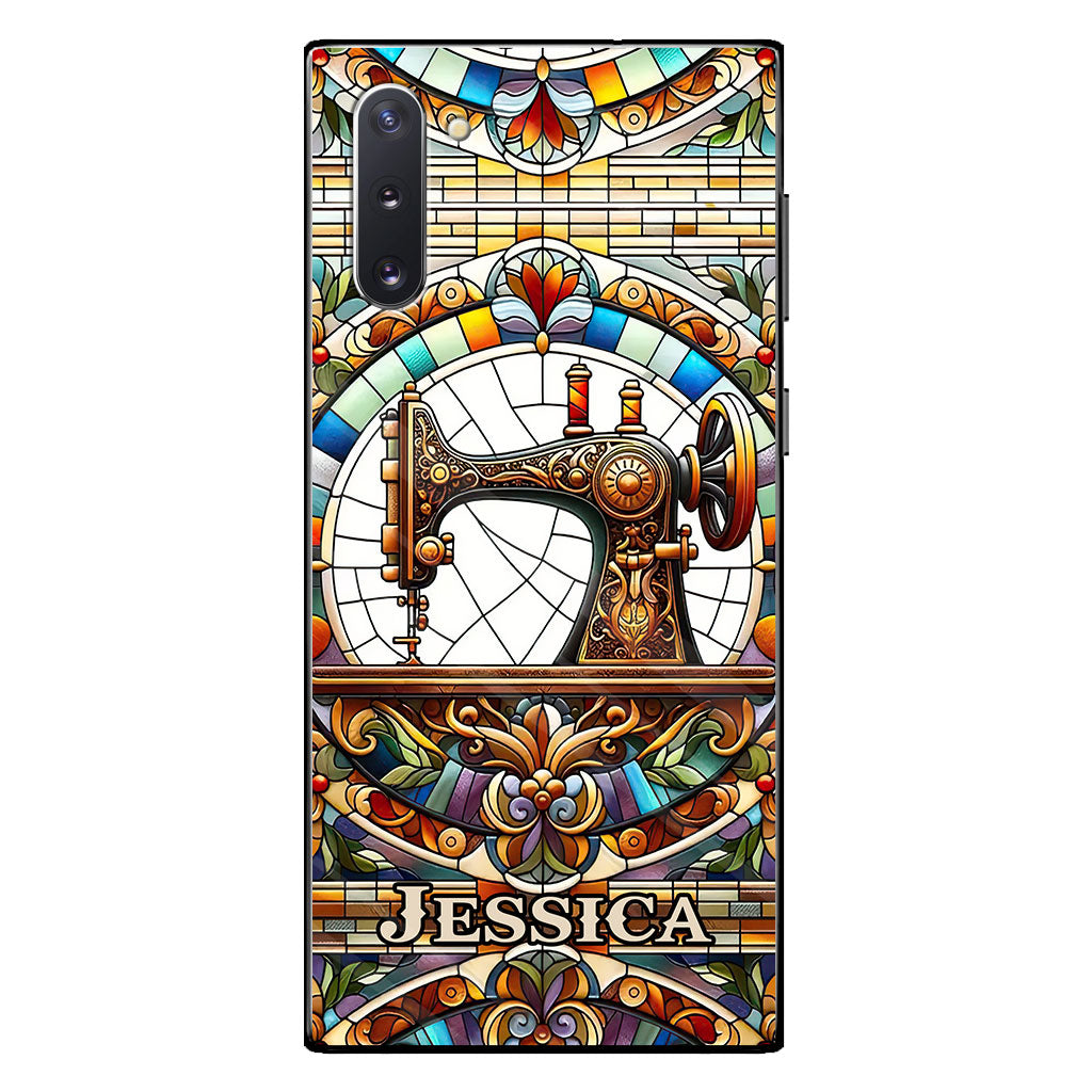 Machine à coudre colorée - Étui de téléphone personnalisé à la machine à coudre