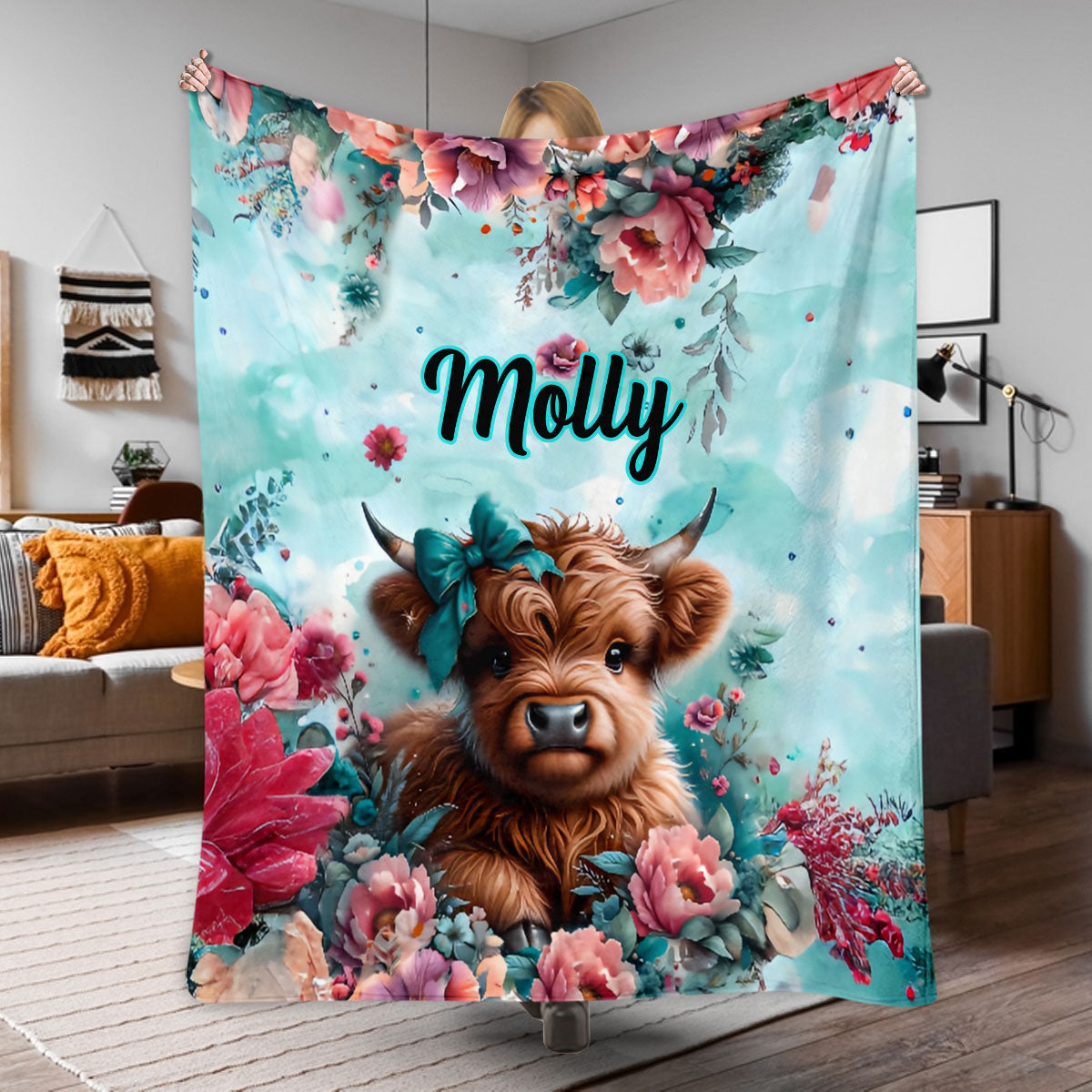 Cute Baby Cow - Personalized Blanket
