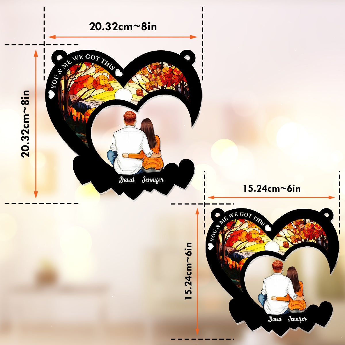 You & Me We Got This - Personalized Couple Window Hanging Suncatcher Ornament