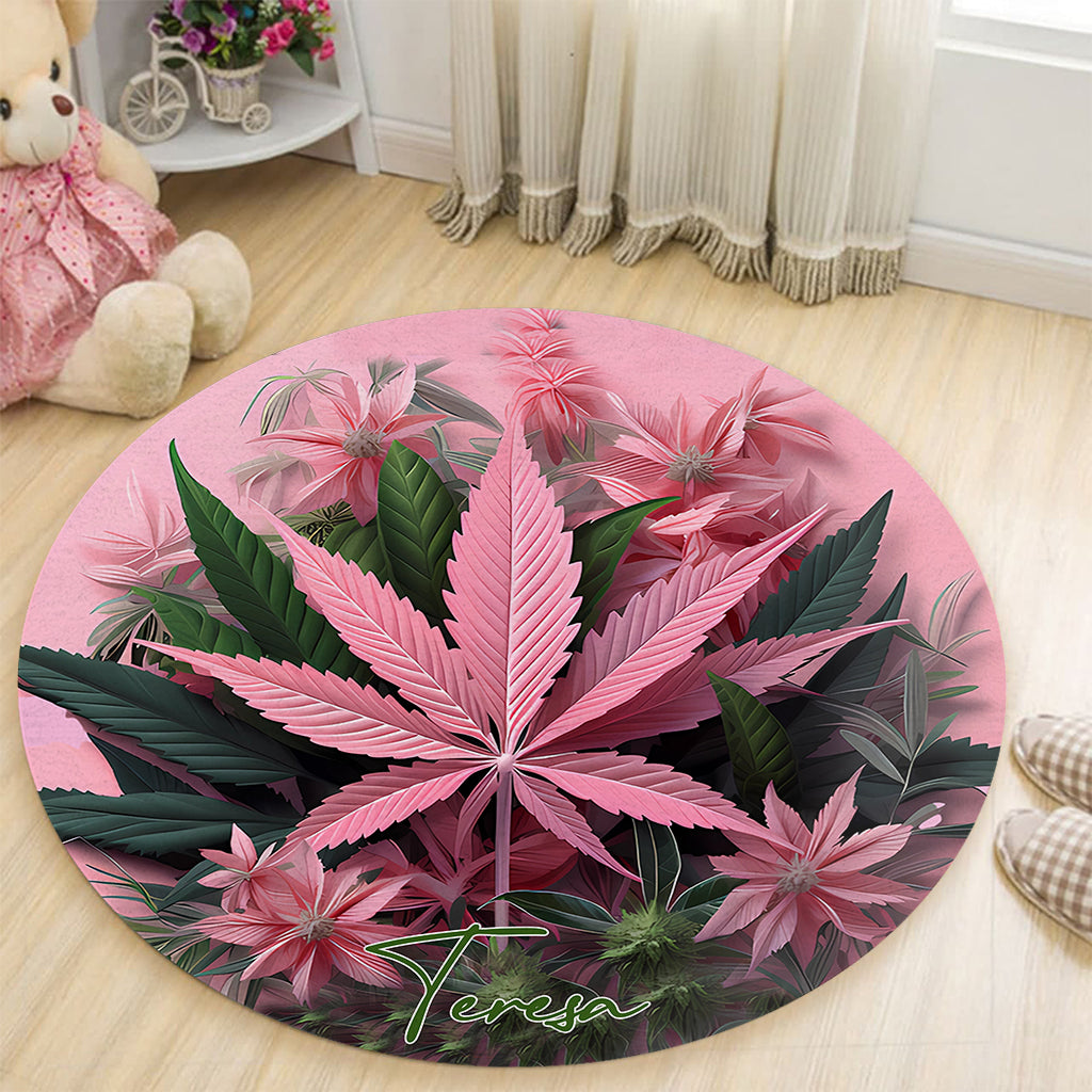 Tapis rond personnalisé Pink In My Area - Weedes