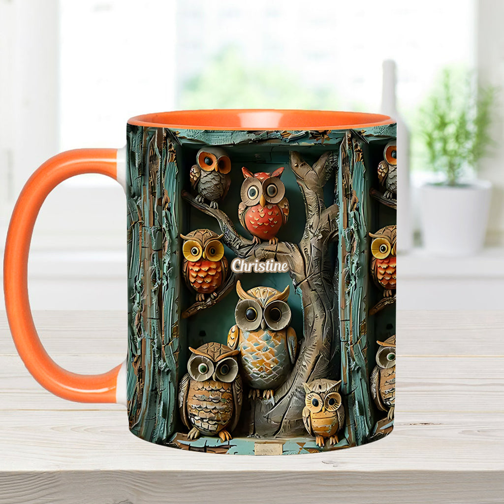 Mug personnalisé « Juste une fille qui aime les hiboux » avec motif hibou