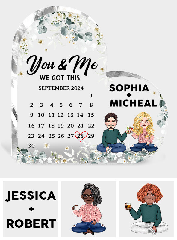 Toi et moi, on gère ça - Plaque acrylique personnalisée pour couple, forme sur mesure