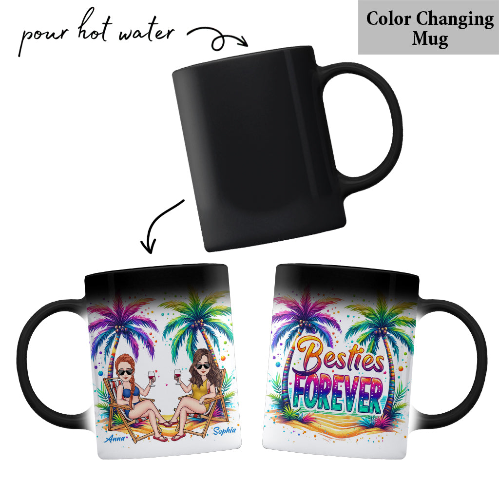 Besties Forever Summer Vibes - Personalized Sea Lover Mug
