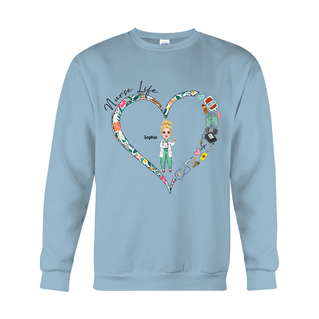 Vie d'infirmière - T-shirt et sweat à capuche personnalisés pour infirmières